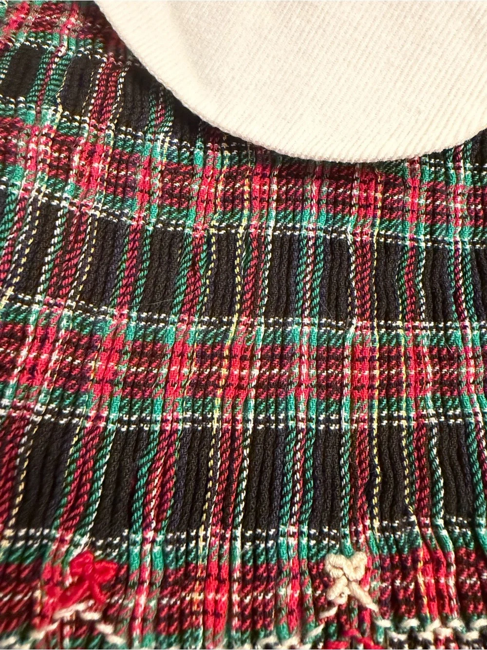 VTG! House of Hatten Plaid Smocked Holiday Dress w/ Peter Pan Collar, sz 2T